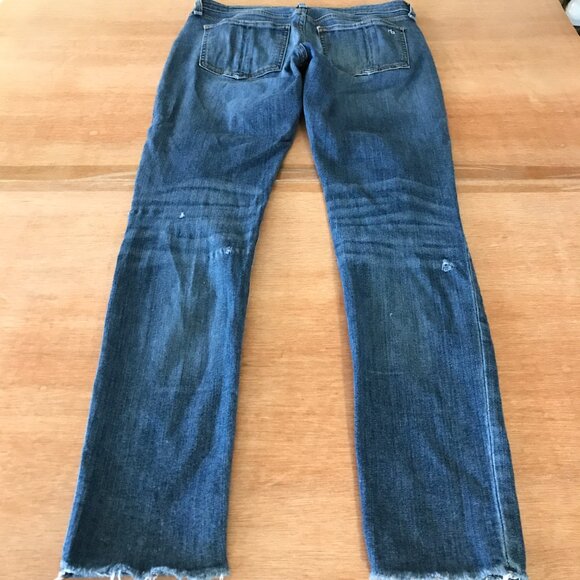 Rag & Bone Cate Mid Rise Skinny Jeans Women 27 Blue Raw Hem Medium Wash Stretch - Picture 2 of 13